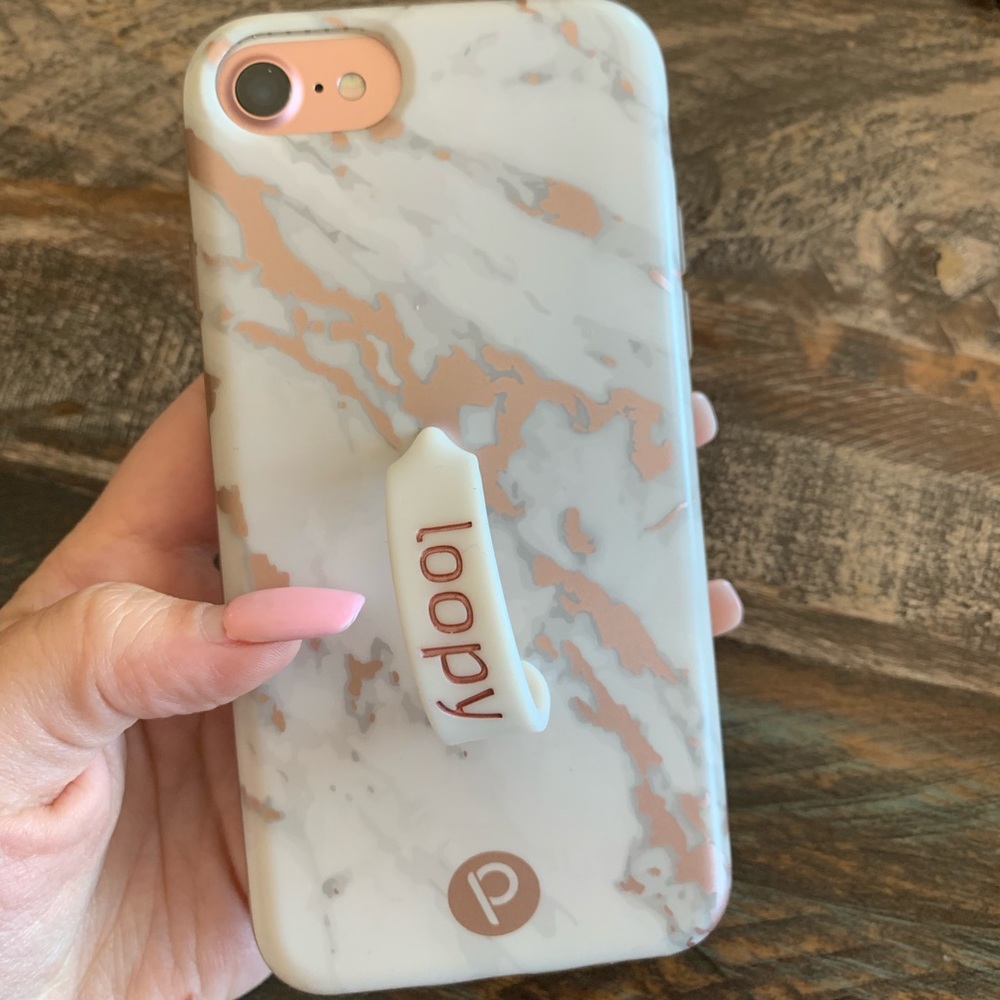 Rose gold marble Loopy iPhone 7 case